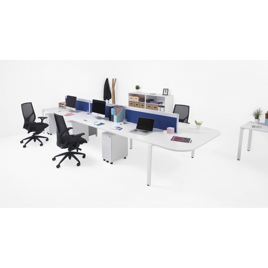 Canterbury 4 Person Side x Side Bench Desk With Recessed Legs